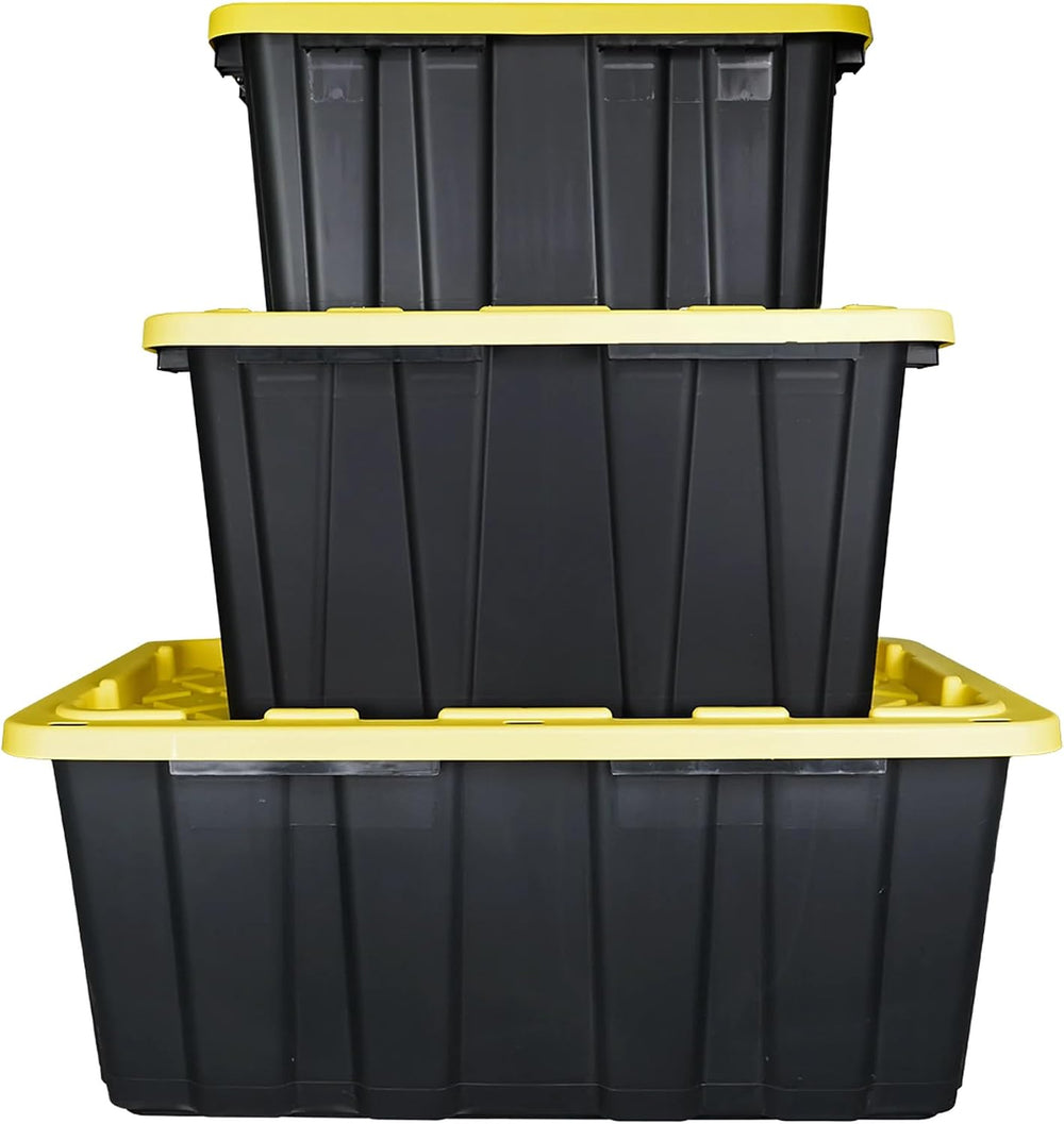 40 Gallon Tote 2 Pack, Heavy Duty Stackable Plastic Storage Bins with Lids, B...