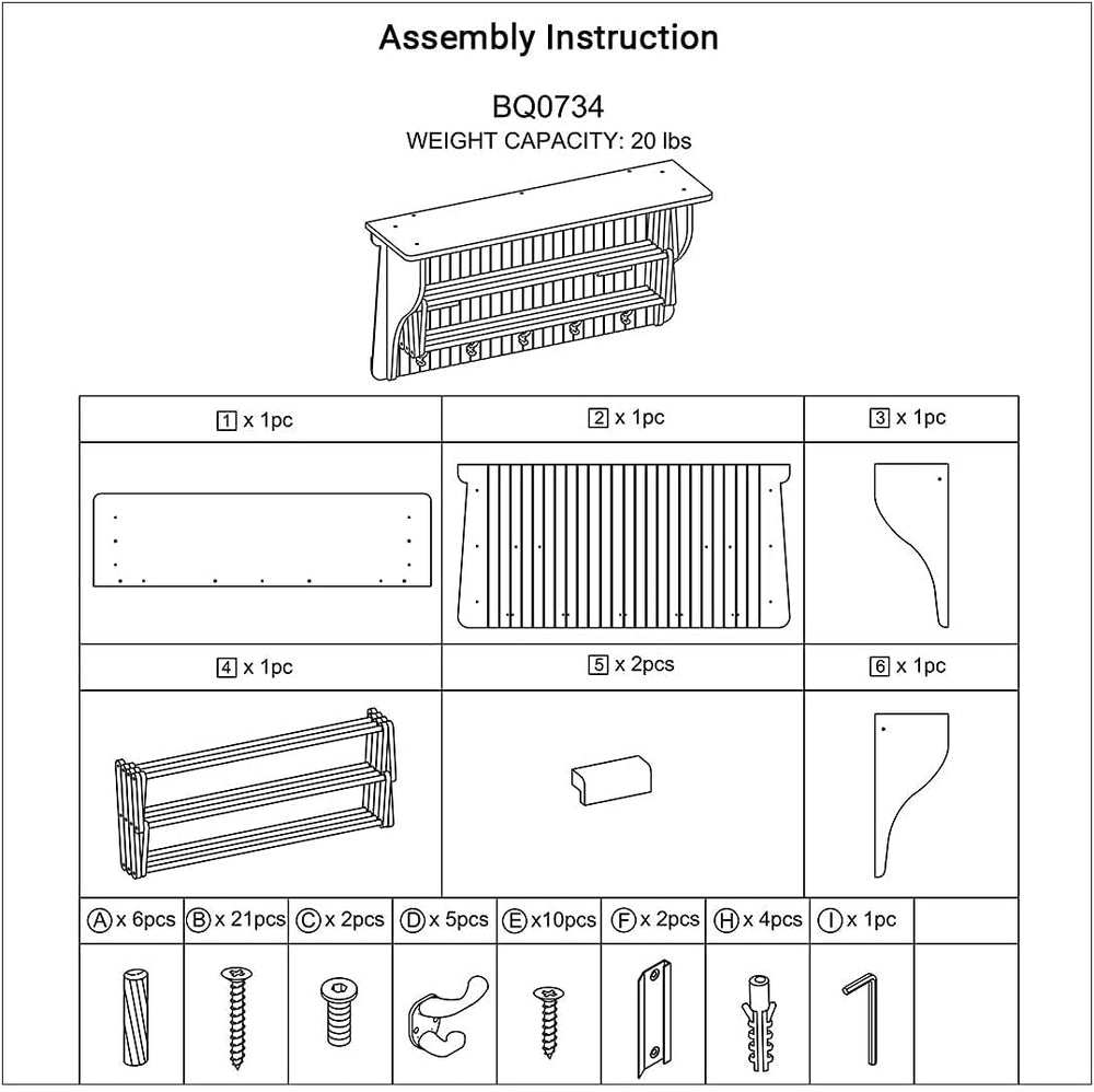 Danya B Accordion Clothes Drying Rack, Retractable, Wall Mounted Towel Rack a...