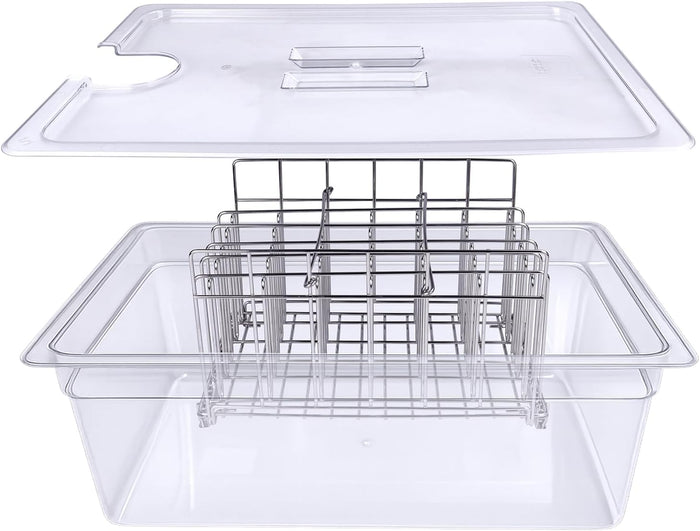 26 QT Sous Vide Container with Lid,Sous Vide Cookers Compatible with Anova, Joule, Nano, Wancle,Perfect for Chicken, Beef,Parties and Professionals (26 qt containers with lids and racks)