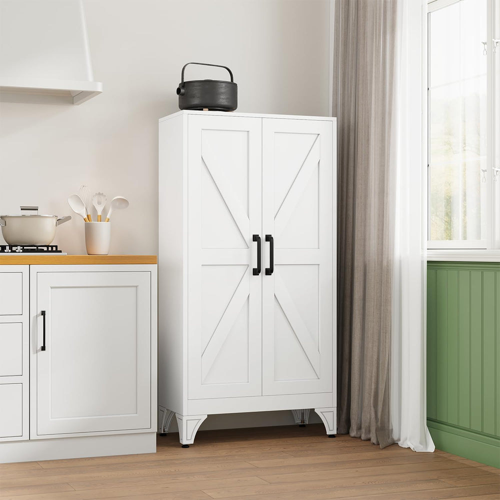 Letaya Metal Storage Cabinet,Small White Kitchen Pantry,for Bathroom/Garage