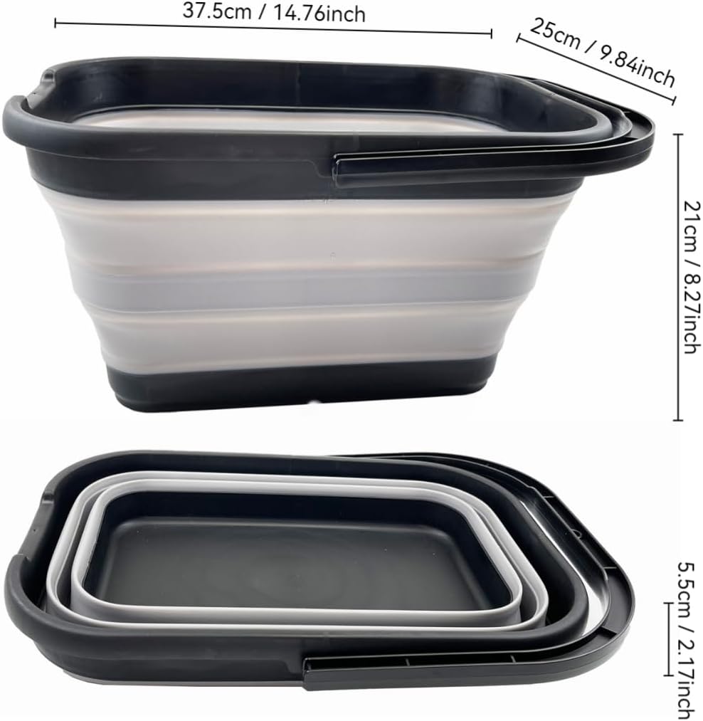 SAMMART 12L (3.1 Gallon) Collapsible Rectangular Handy Bucket/Multiuse Foldab...