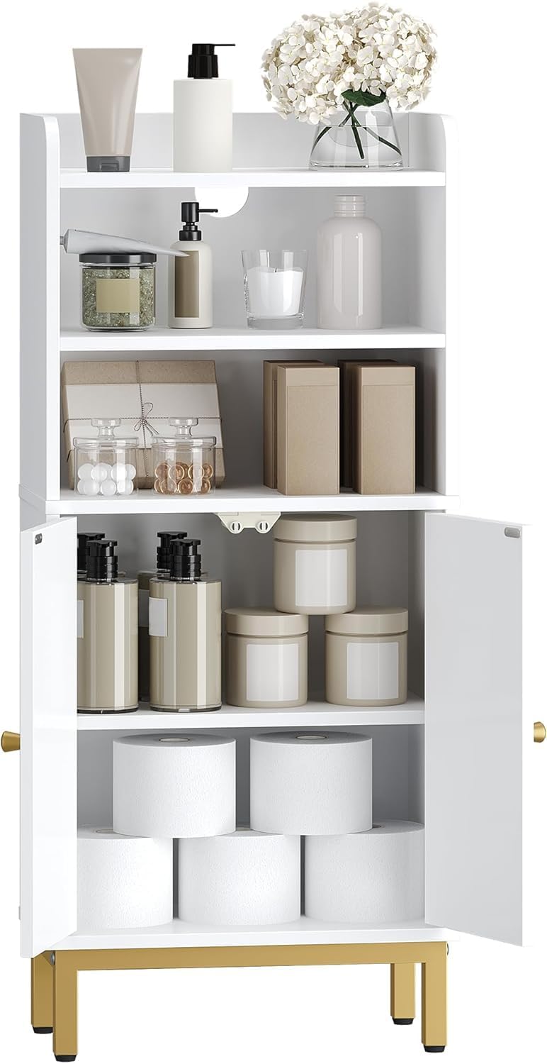 Hzuaneri Bathroom Storage Cabinet, Small Floor Cabinet with 2 Door