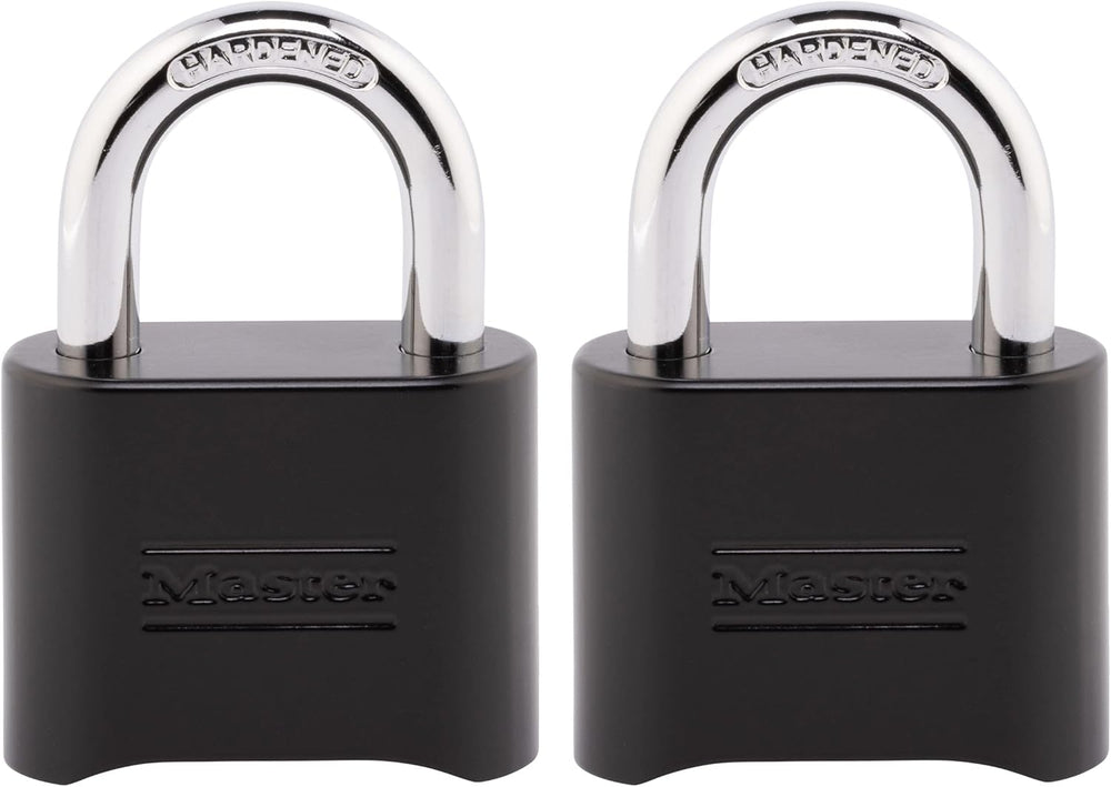 Master Lock Black Combination Padlock,Set Your Own Combo Lock,Weather Resista...