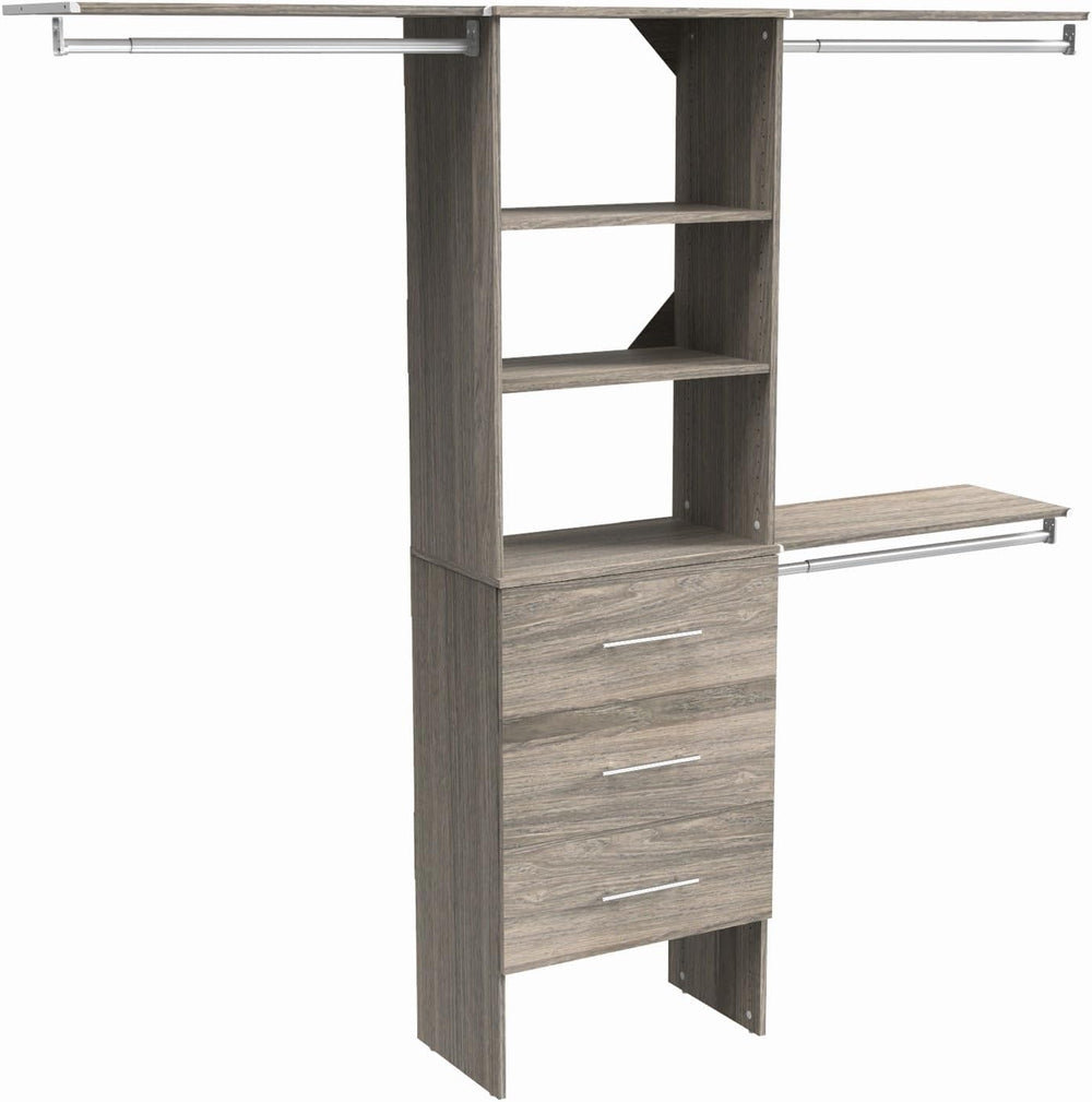 ClosetMaid SuiteSymphony Wood Closet Organizer Kit with Tower, 3 Hang Rods, T...