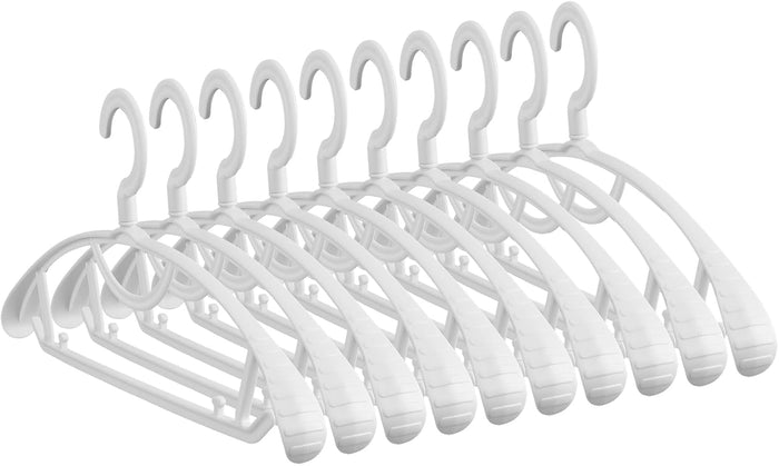 Suit Hangers 20 Pack - No Shoulder Bump Heavy-Duty ABS Plastic Sturdy Hanger with Wide Shoulder for Jackets, Coats, Blazers, Anti-Slip Dual Hooks for Ties, Dresses, Heavy Sweaters (White)