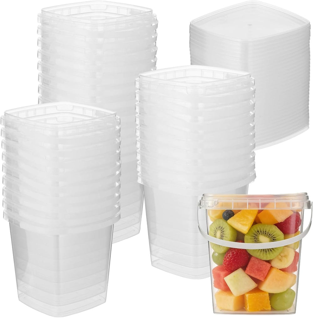 Homaisson 30 Pcs Deli Containers with Lids, 32 oz Square Plastic Food Storage...