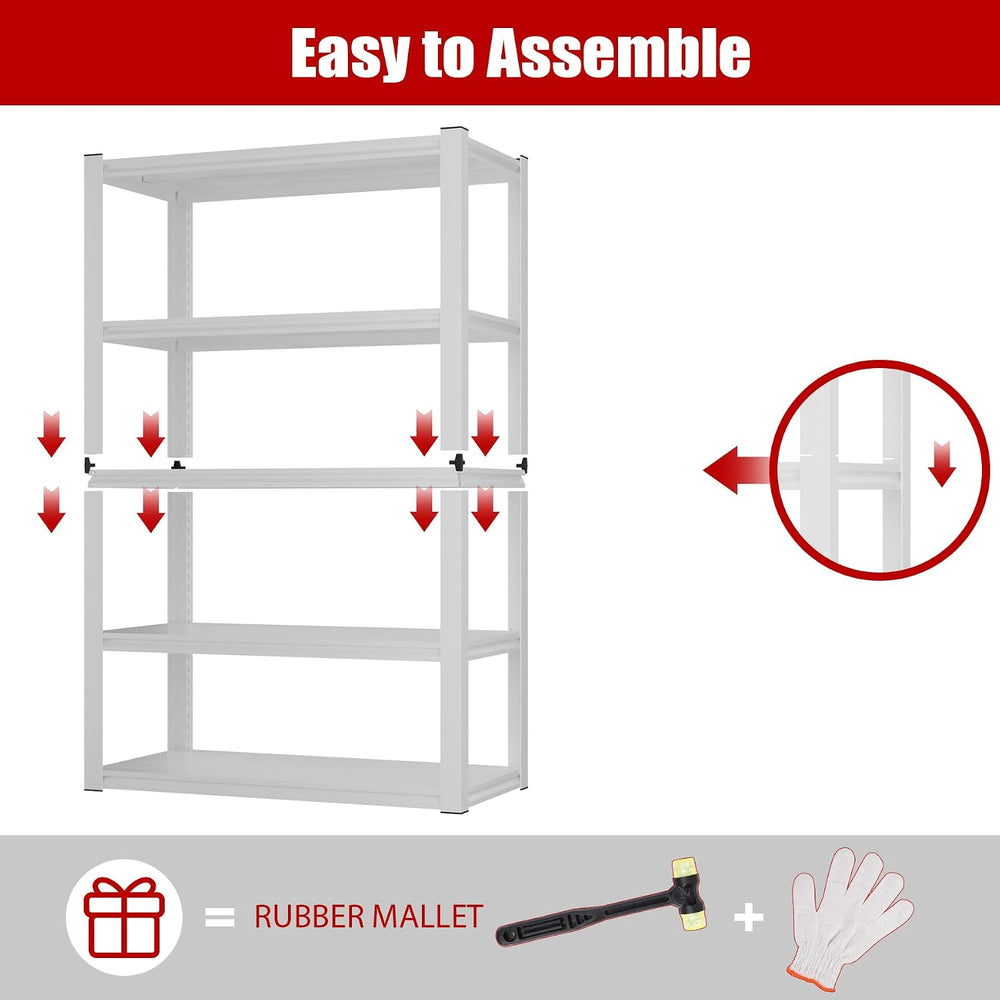 Homdox 72”H Garage Shelving, 1650LBS Heavy Duty Storage Shelves, 5 Tier Adjus...