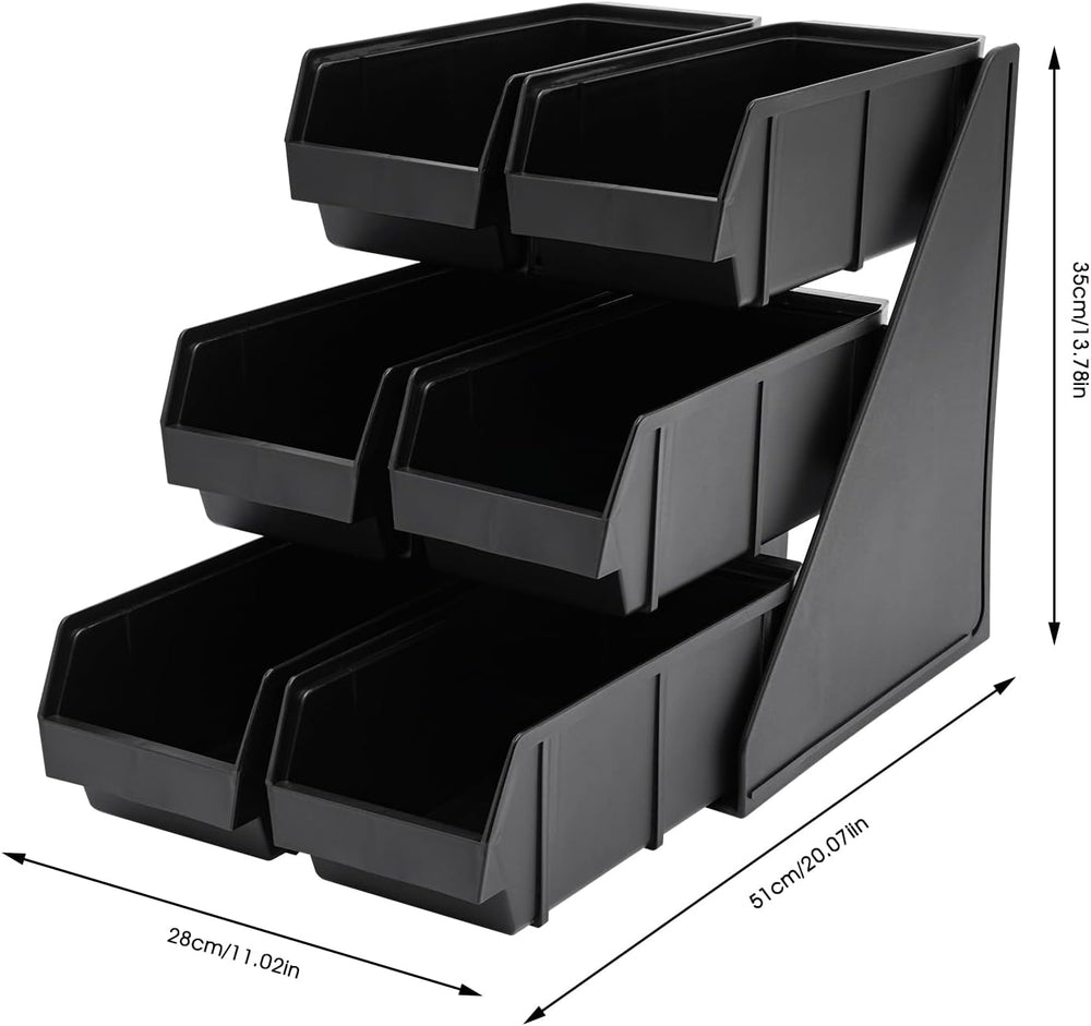 Self Serve Condiment Bin Stand Set, Upright Breakroom Coffee Condiment Storag...