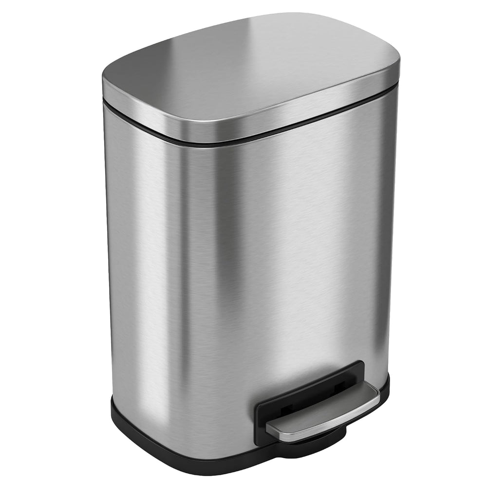 ITouchless SoftStep 1.32 Gallon Small Stainless Steel Step Trash Can with Abs...