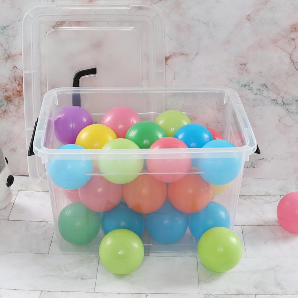 Ggbin 12 Quart Latching Storage Box Set of 6, Clear Lidded Container Bin