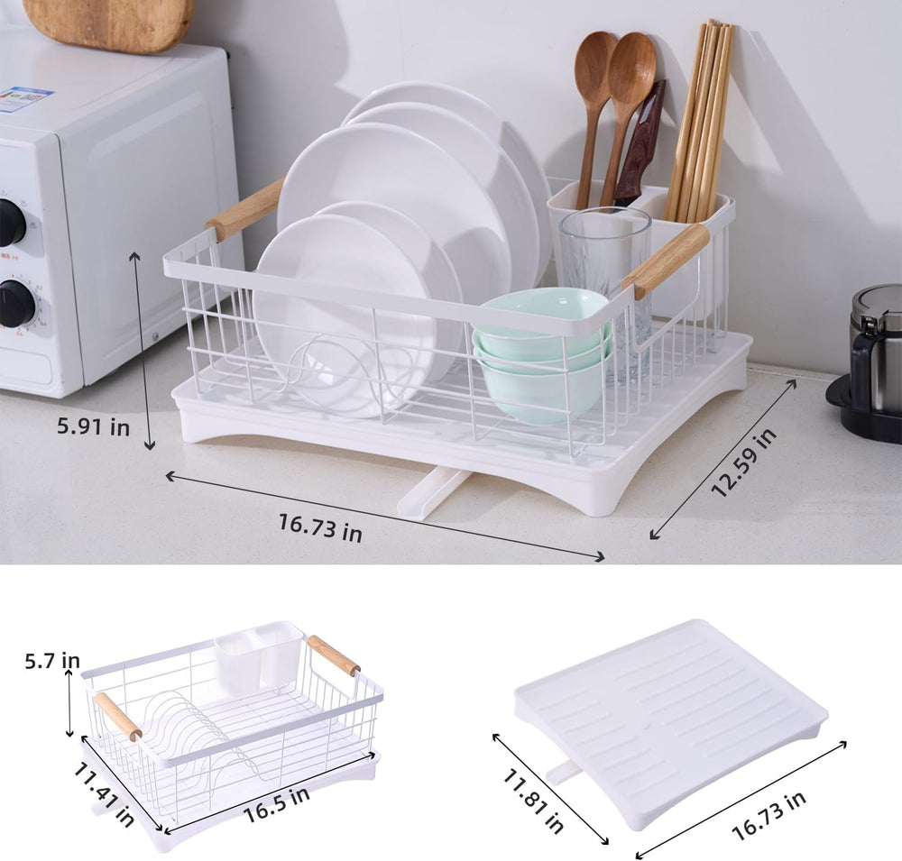 Dish Drainer Rack - Plate, Cutlery, Pots, and Pans Drying Rack for Kitchen wi...