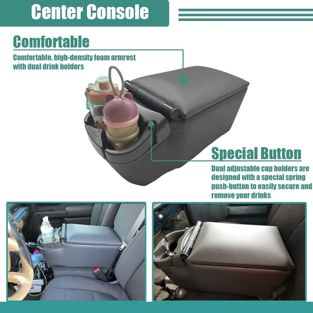Universal Truck Seat/Bench Contractor Center Console Business Organizer and S...