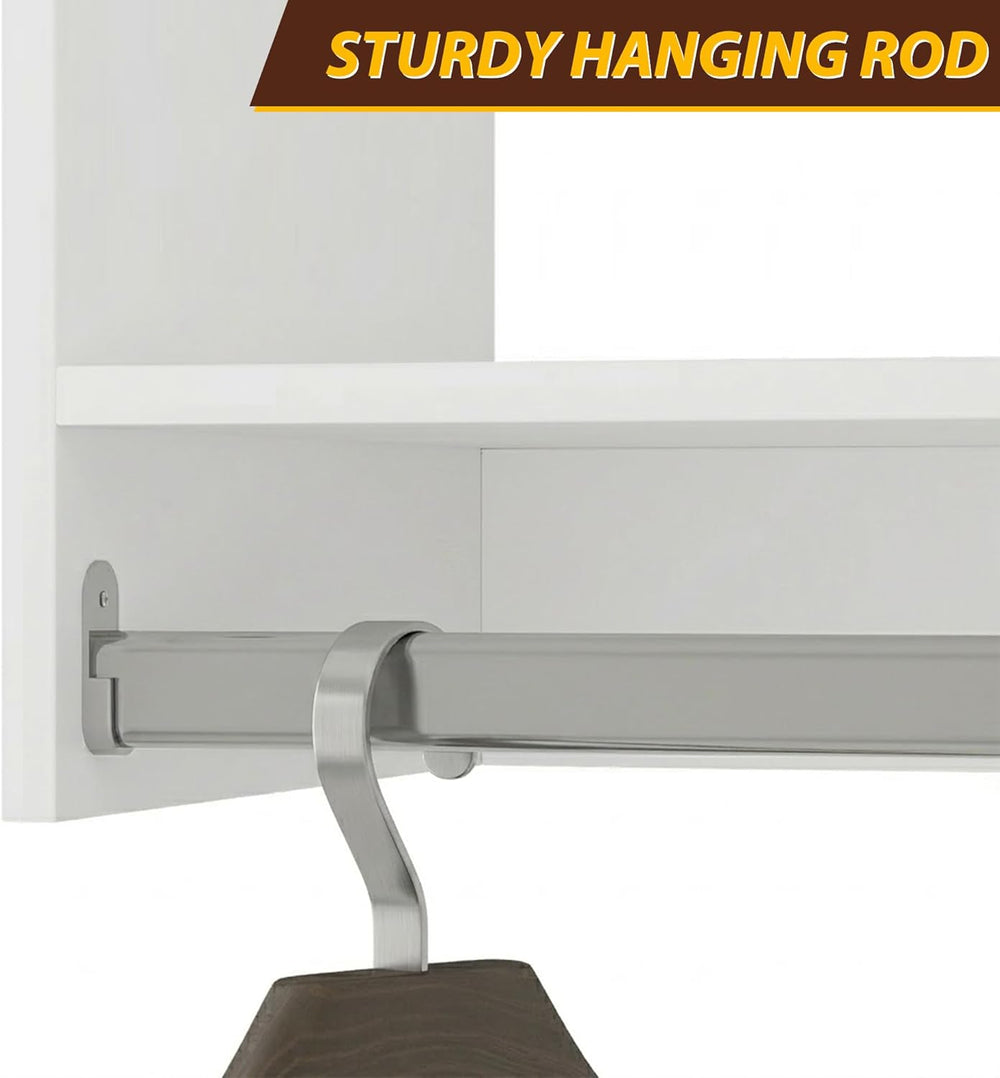 25.5" Wide Tall Hanging Modular Closet System, Wall-Mounted Closet Organ...