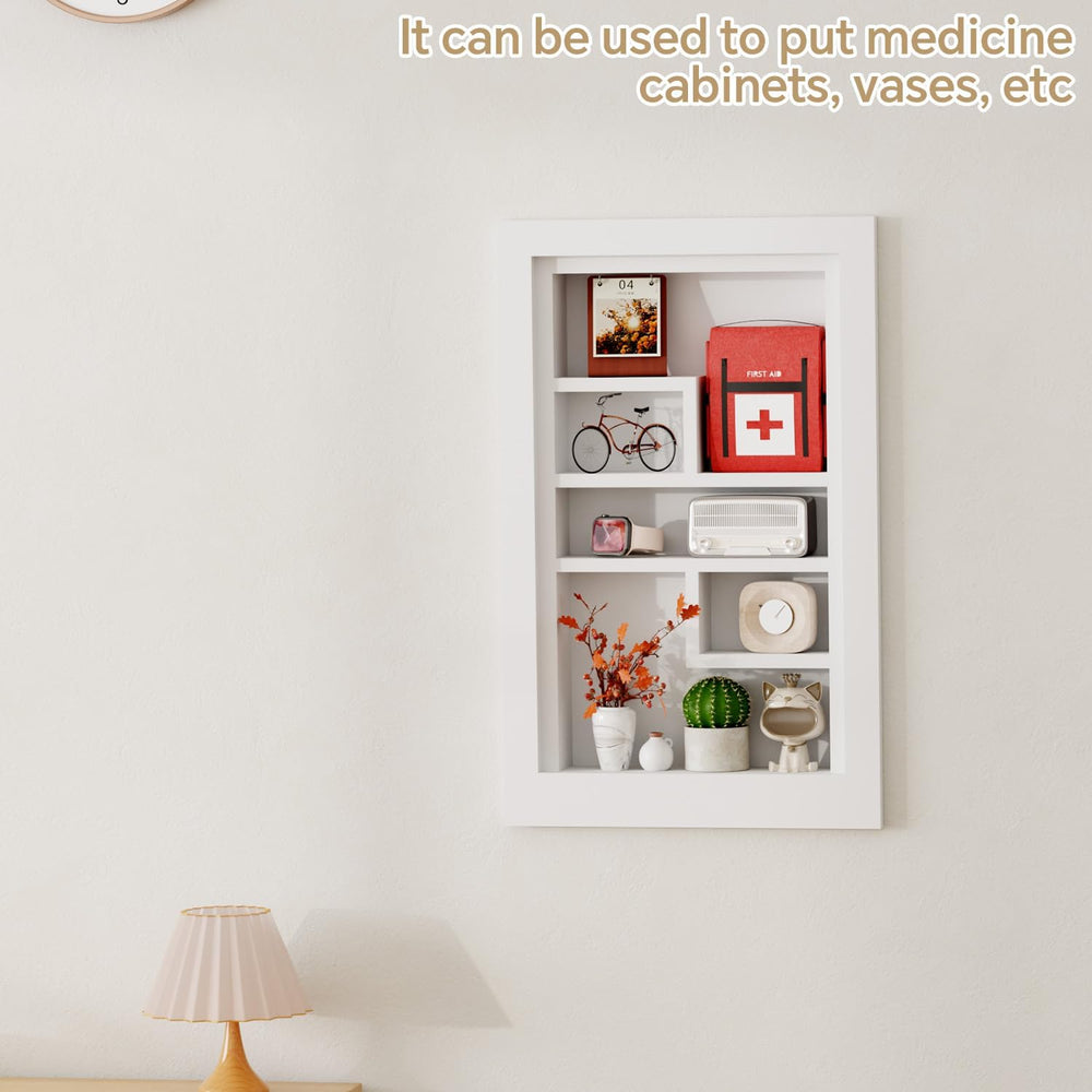 Solid Wood 14 X 24 Recessed Medicine Cabinet,3-Tier, Medicine Cabinet Organiz...