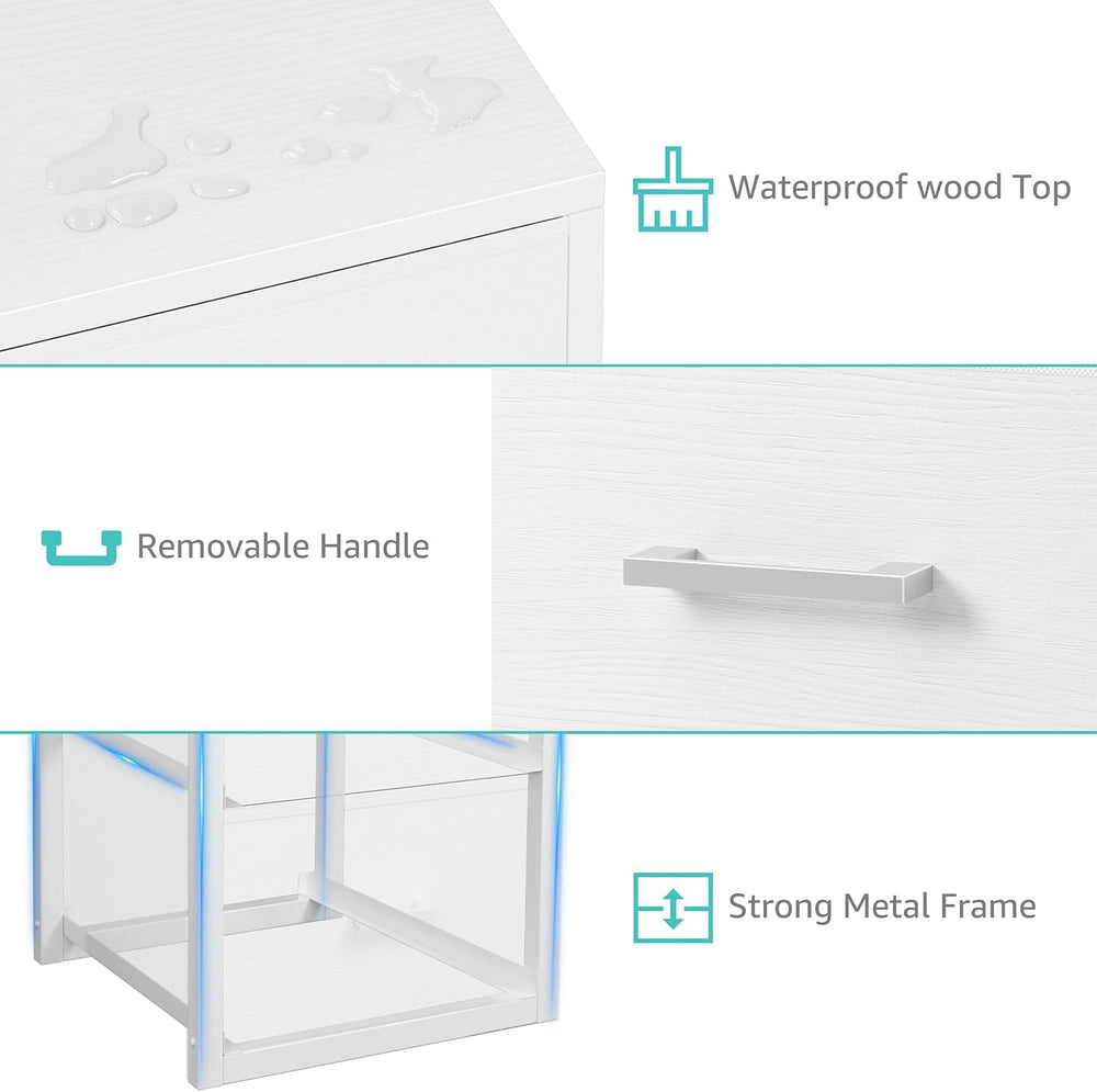 BOLUO Stackable Storage Drawers Narrow Closet Organizers and Storage Fabric W...