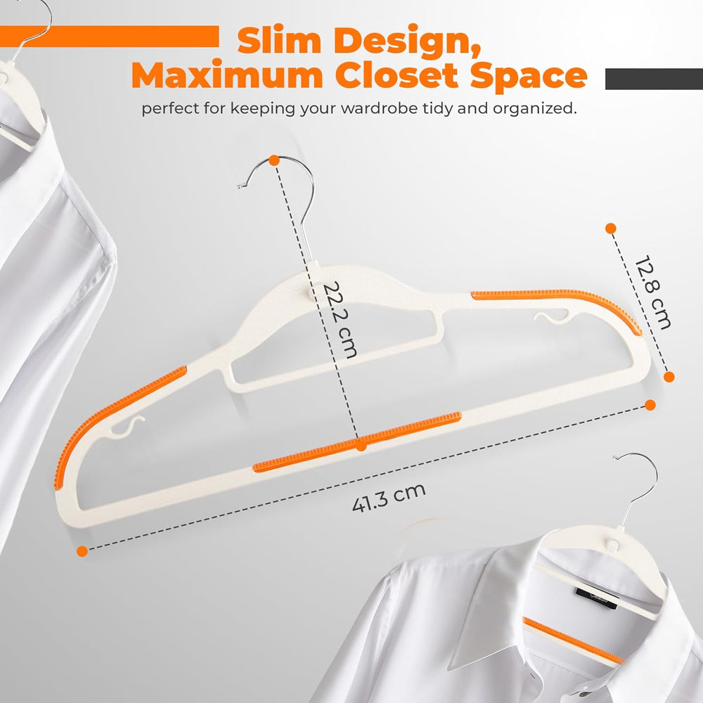 Plastic Hangers 50 Pack, Cascading Slim Space Saving Clothing Hangers with 36...