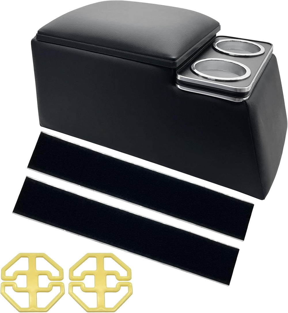 TENGBASE Universal Truck Seat Organizer with Armrest & Padded Lid, Black ...