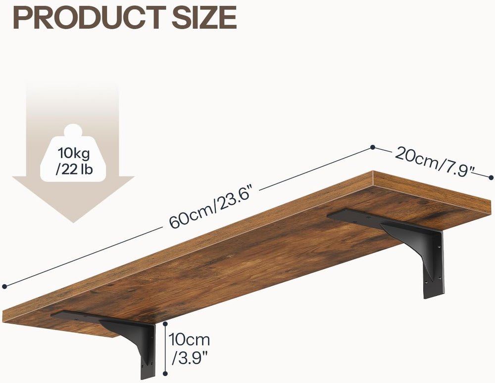 HOOBRO Floating Shelves for Wall, 23.6" Wall Mounted Shelves Set of 2