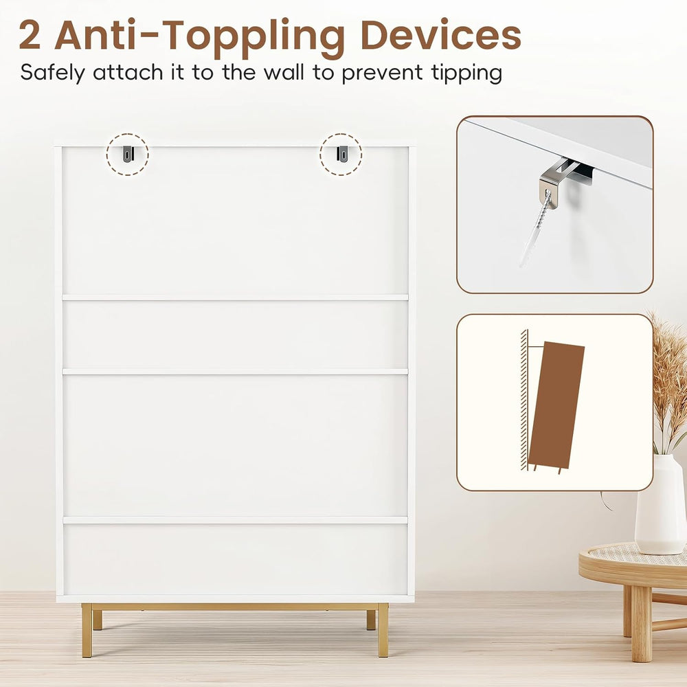 LOKO Shoe Storage Cabinet, Freestanding Hidden Shoe Cabinet (White)