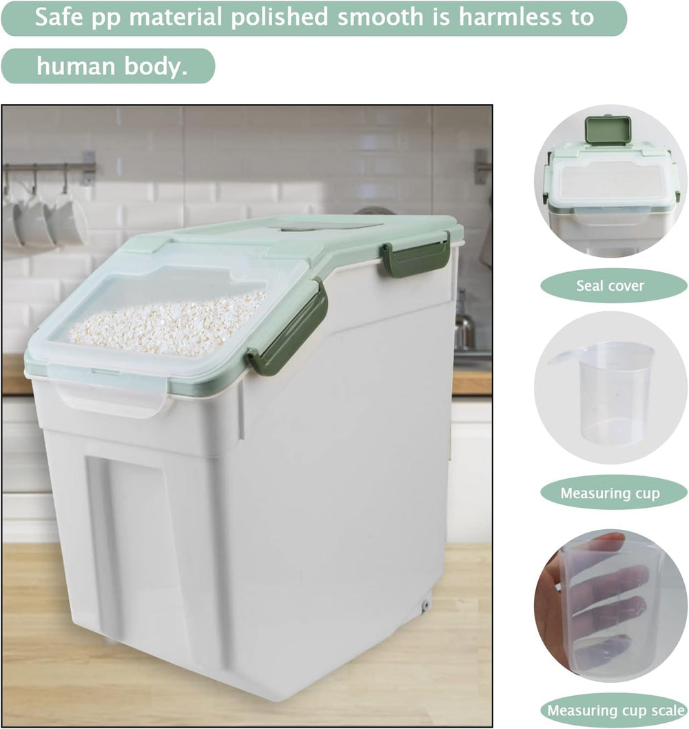 Large Flour Storage Container Bin 25lb, 2Pack Airtight Rice Storage Container...