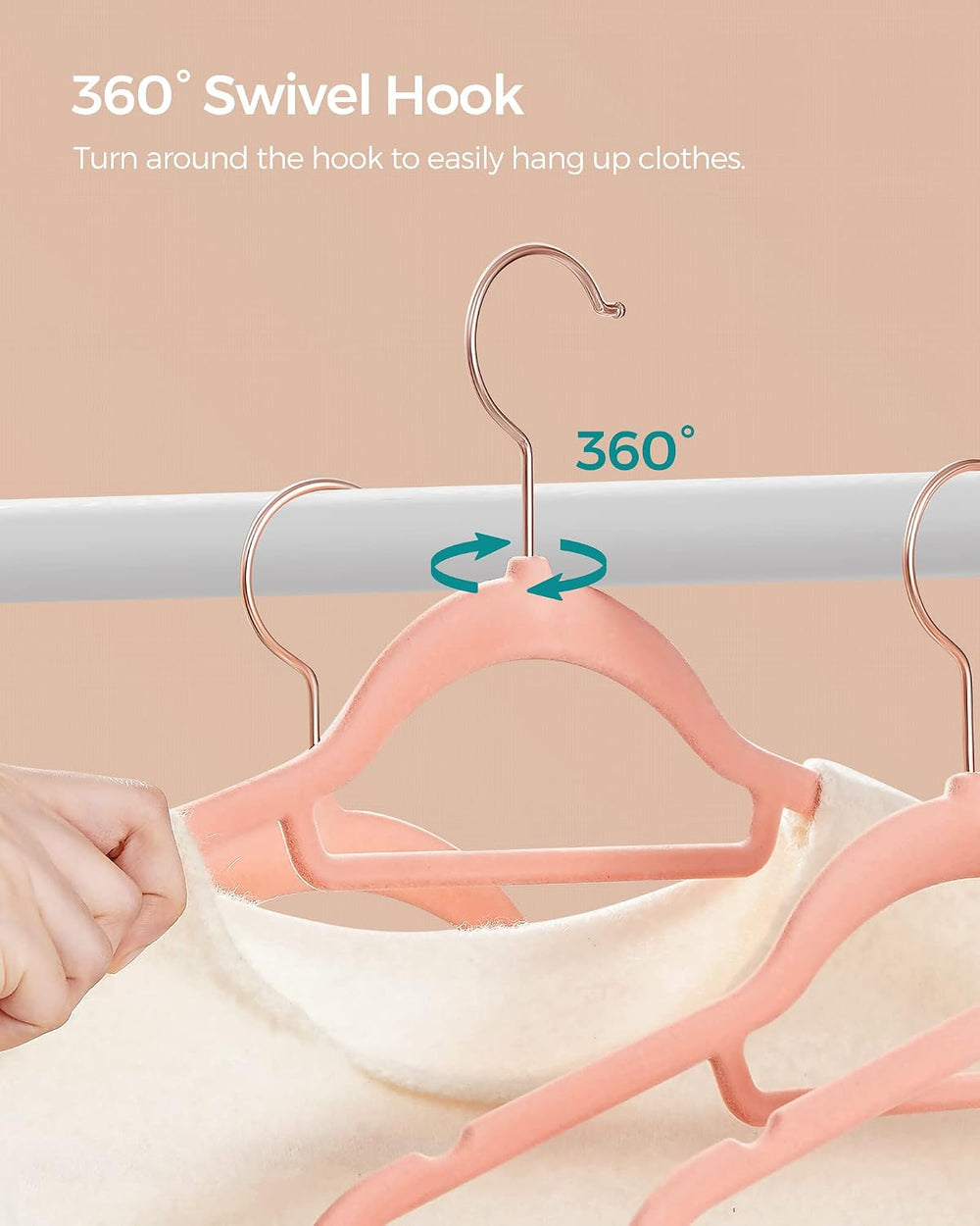 SONGMICS Velvet Hangers, Set of 100, Non-Slip, 17.1 x 8.9 x 0.2 Inch