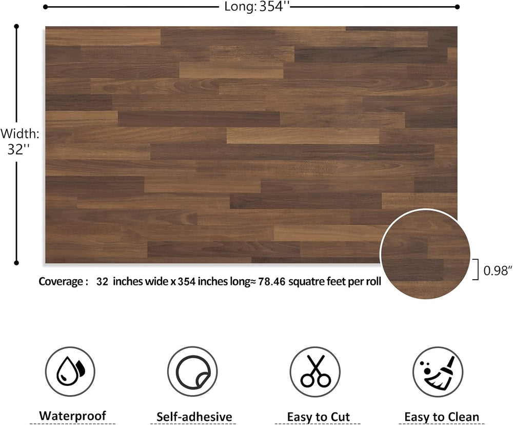 VEELIKE Large Size Butcher Block Contact Paper Peel and Stick Countertops for...