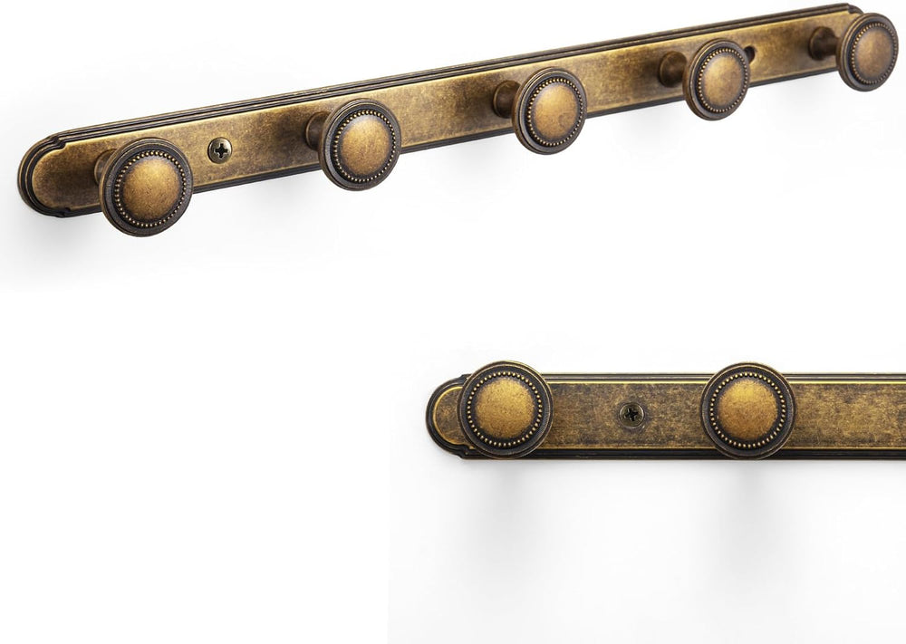 Goo-Ki 1 Pack Antique Brass Coat Rack Wall Mount Heavy Duty, Vintage Brass To...
