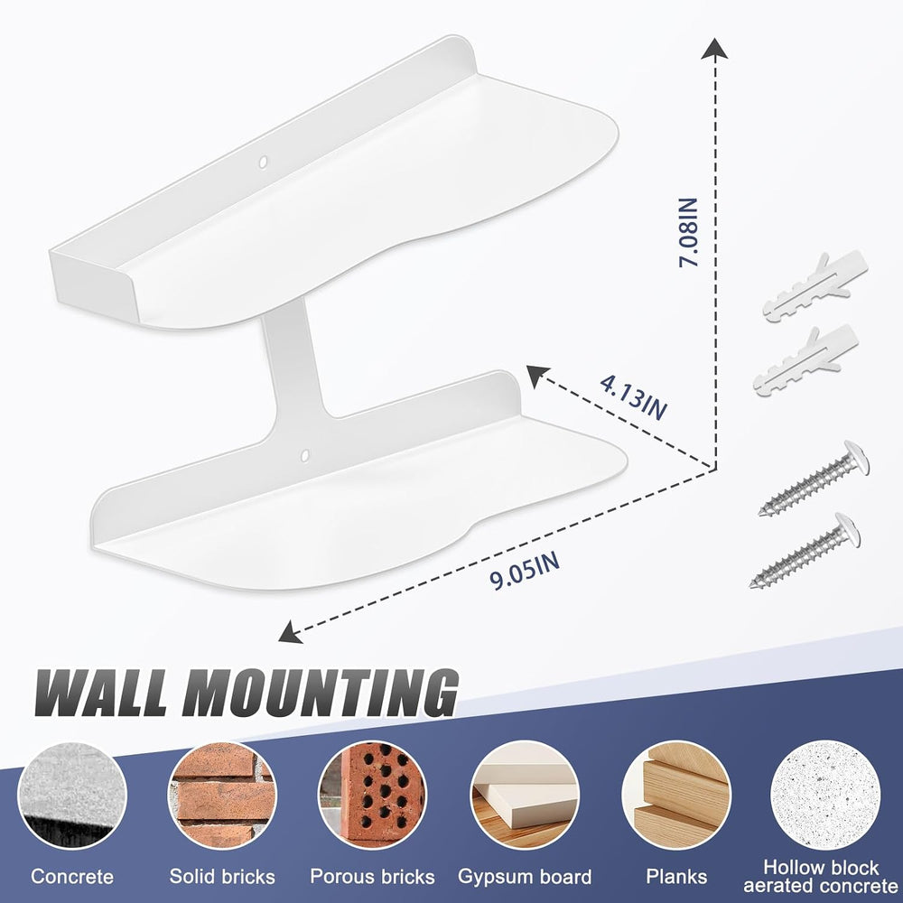 2 Pcs Floating Shoe Display Shelves for Wall Mount,H-Type Sturdy Levitating S...