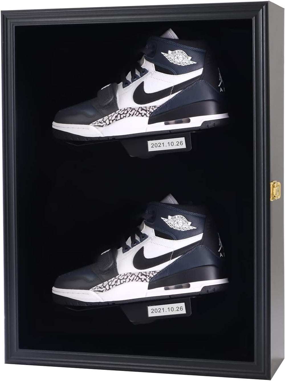 Memorabilia Shoe Display Case Wooden Frame Wall Mount Acrylic Clear Door Snea...