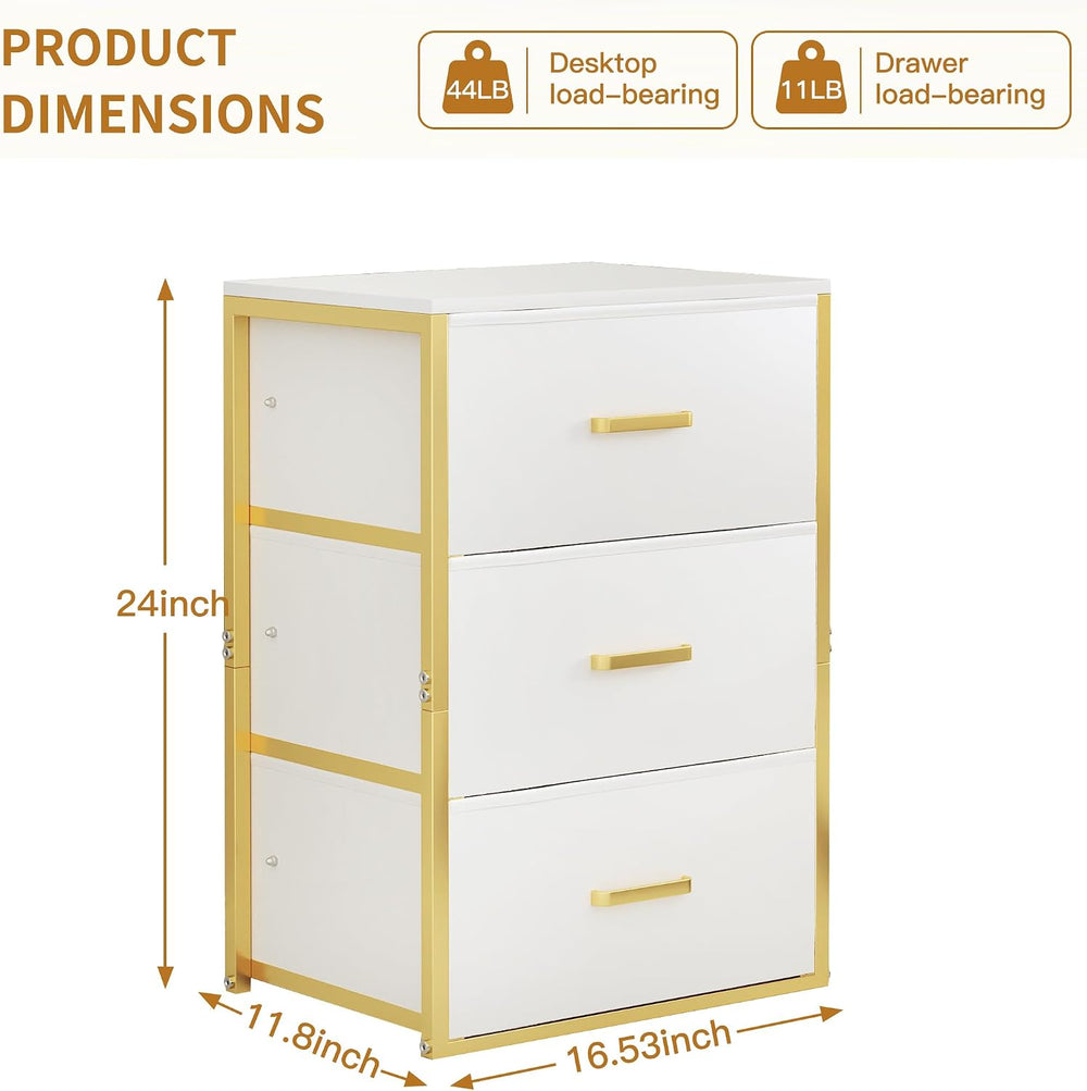 Closet Drawers for Clothes, Small Nightstands with 3 Fabric Drawers