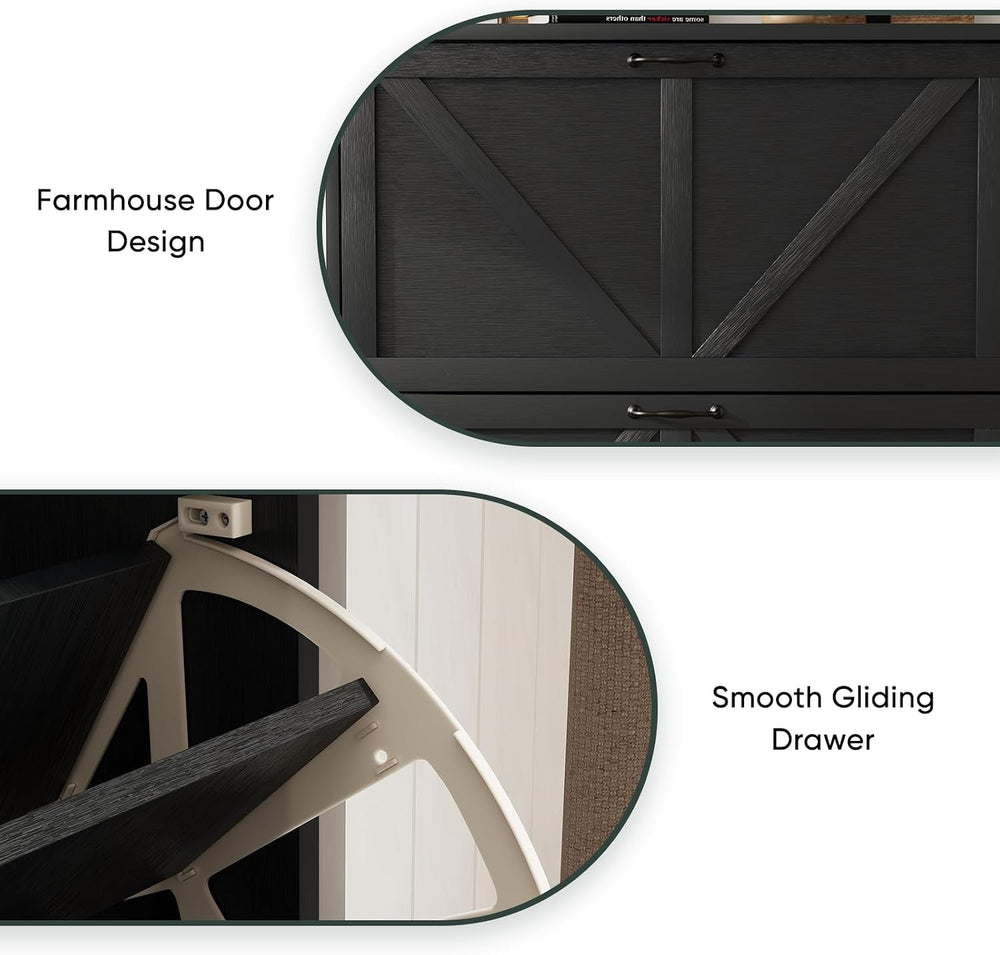 Smart FENDEE Shoe Cabinet, Shoe Storage Cabinet for Entryway with 2 Flip Draw...