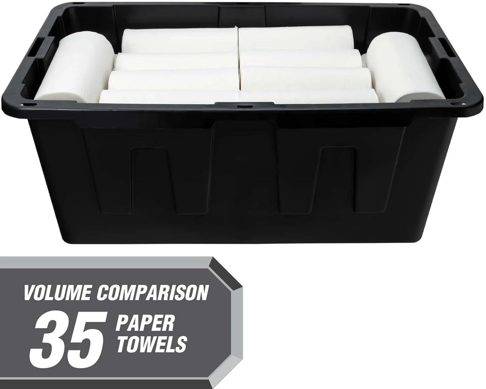 40 Gallon Tote 2 Pack, Heavy Duty Stackable Plastic Storage Bins with Lids, B...