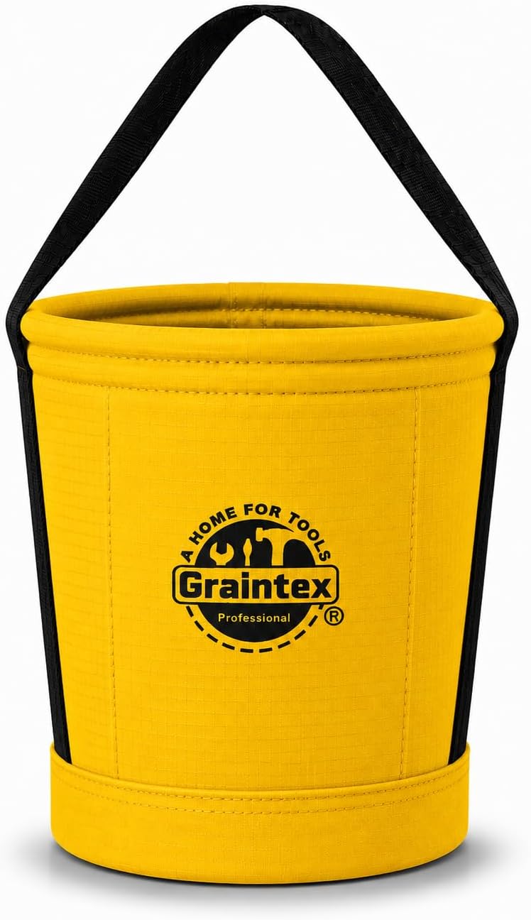 Graintex Tapered Canvas Bucket 12"x10"x15", Utility Tool Bucke...