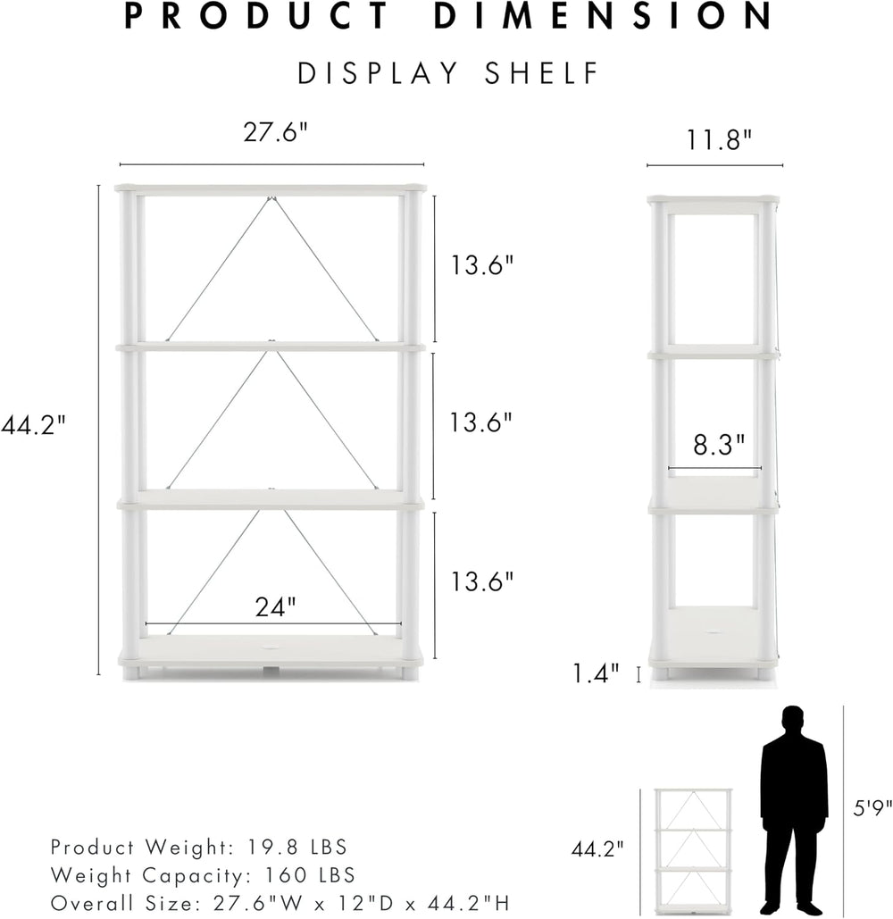 Homes: Inside + Out Apexa Modern 4-Tier Wide Shelving Units, Collectibles Dis...