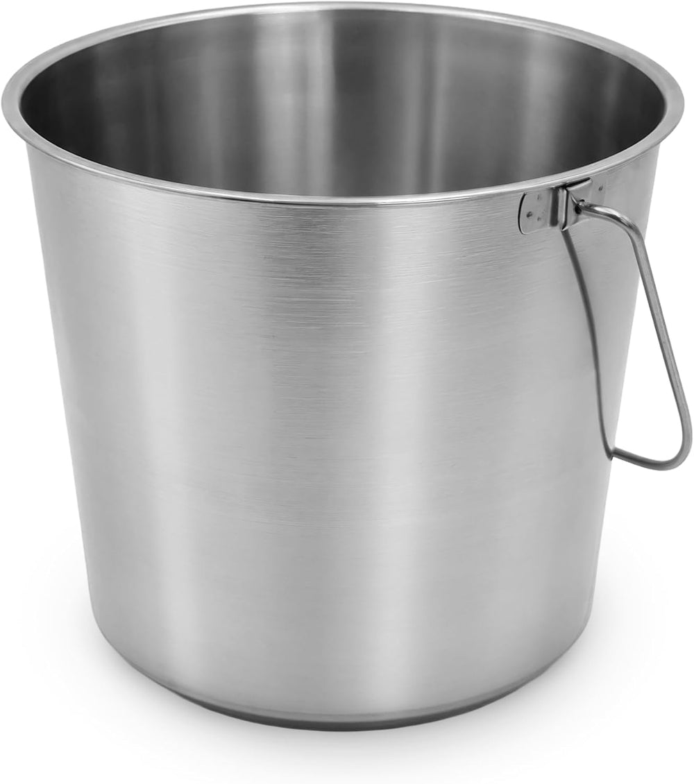 Grip Stainless Steel Bucket (5 Gallon)- Great for Pets, Cleaning, Food Prep -...