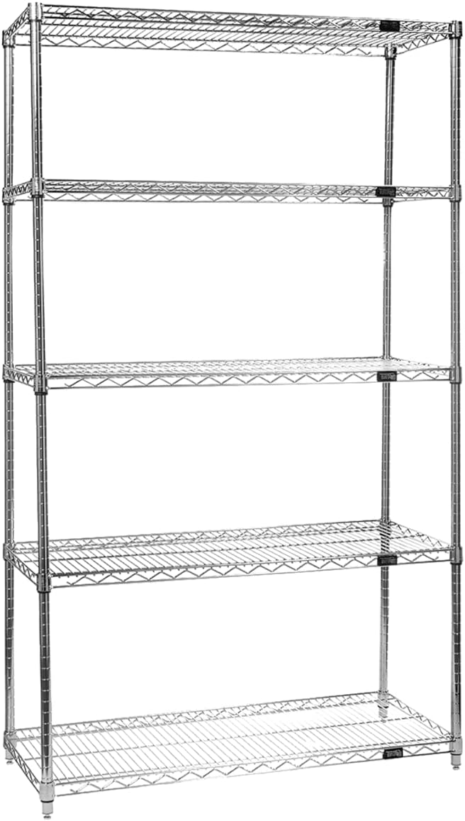 Quantum WR54-1236C-5 Wire Shelving Starter Kit with (5) Shelves and (4) Posts...