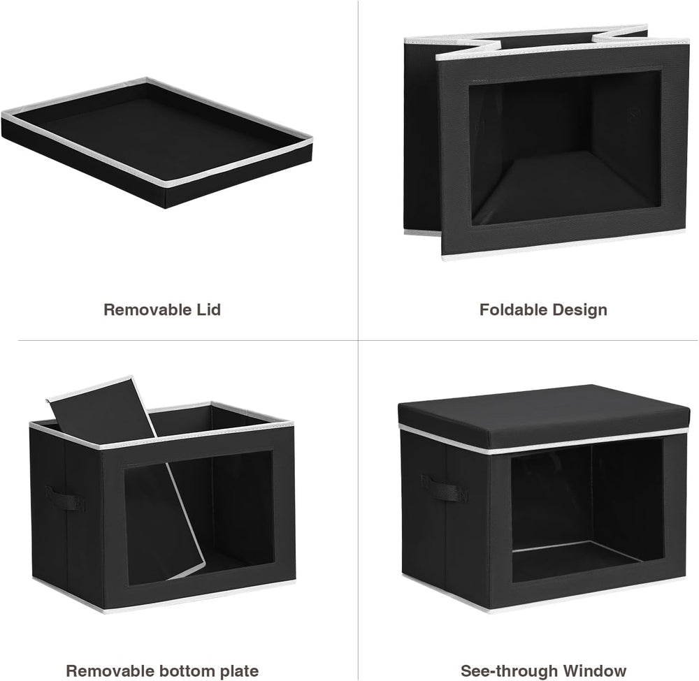 Homsorout Stackable Storage Bins with Lids - Large Decorative Basket with Lid...