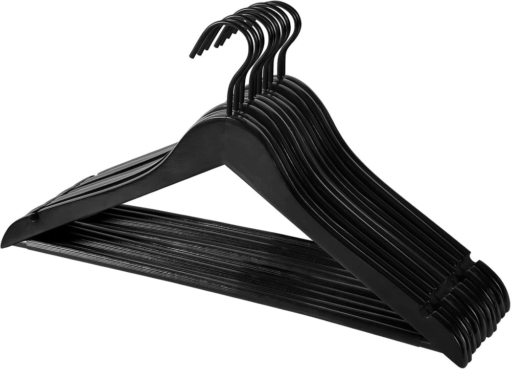 20 Pack Wooden Hangers — Premium Solid Wood Suit & Coat Hangers with Non-...