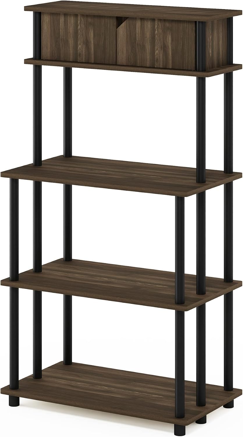 Furinno Turn-N-Tube Kitchen Storage Shelf with Top Cabinet for Kitchen, Dinin...