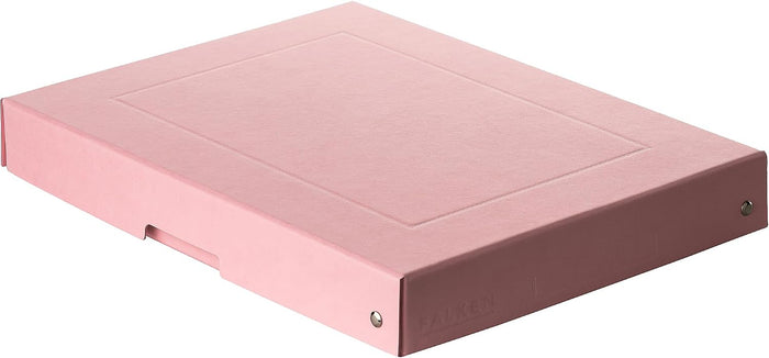 FALKEN Original PureBox Pastel, Made in Germany, 40 mm high, DIN A4, pink, storage box with lid made of sturdy cardboard, vegan gift box, transport box, all-purpose box