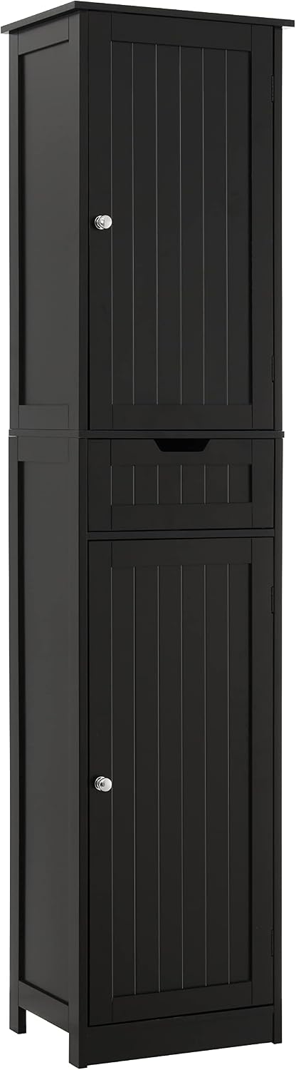 Iwell 66.9" Tall Bathroom Storage Cabinet with 2 Doors & 1 Drawer, N...