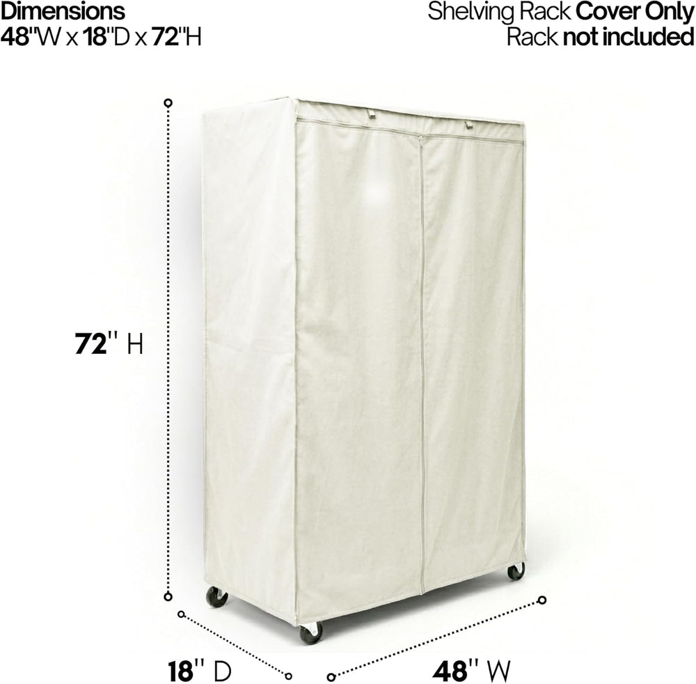 Formosa Covers Wire Rack Shelf Cover 48x18x72" – Off White COVER ONLY