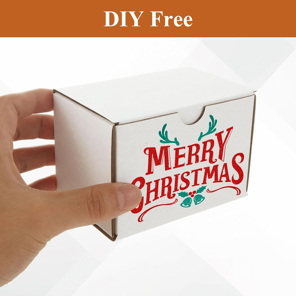 100 PCS Small Boxes for Shipping 4x3x3 Shipping Boxes for Business White Card...
