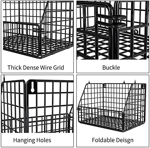 PUPPYCUTE Stackable Wire Storage Baskets for Kitchen Closet Pantry, Hanging C...