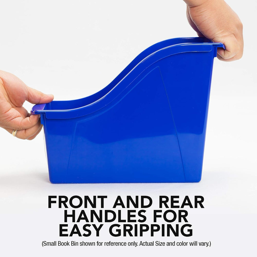 Storex Large Book Bin, Interlocking Plastic Organizer for Home, Office and Cl...