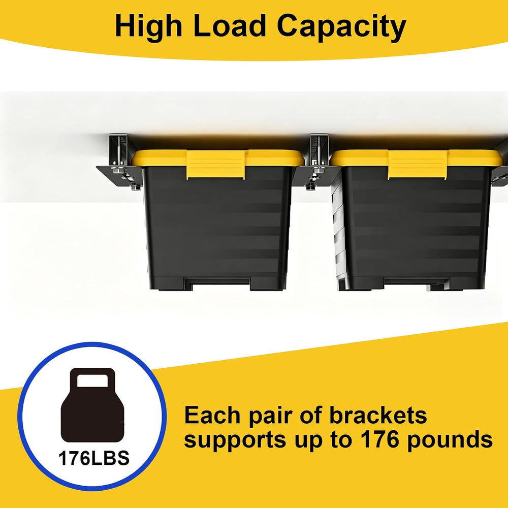 Garage Ceiling Storage Racks, Ceiling Mount Bin Holder, 8 Sets for 7 Bins
