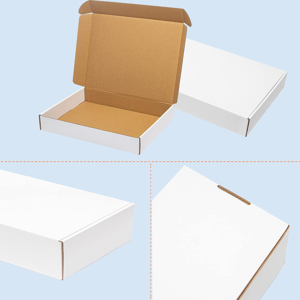 Wowxyz 17x11x3" Shipping Boxes 20 Pack White Corrugated Cardboard Box