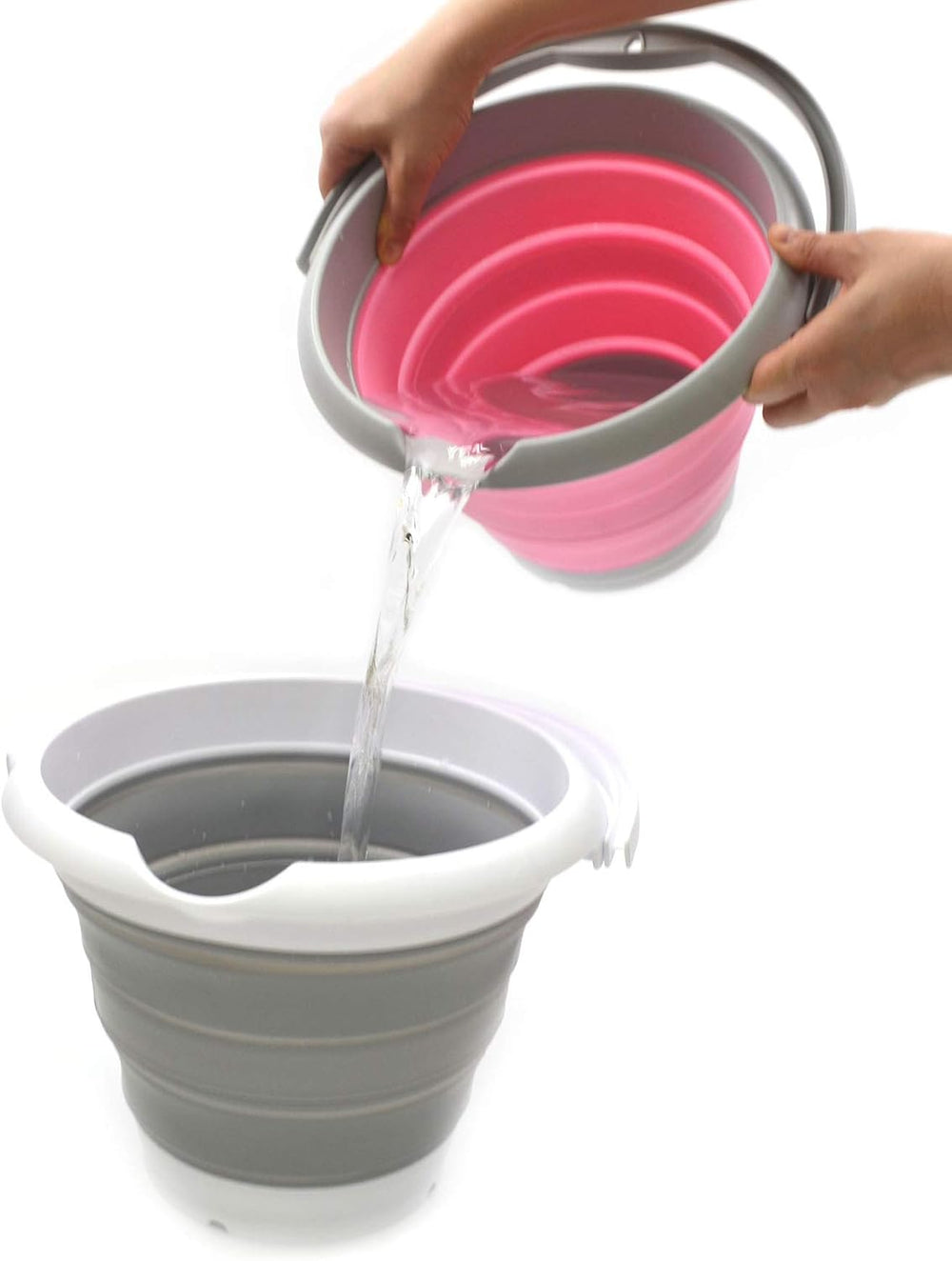 SAMMART 5L (1.32 gallons) Collapsible Plastic Bucket - Foldable Round Tub - P...