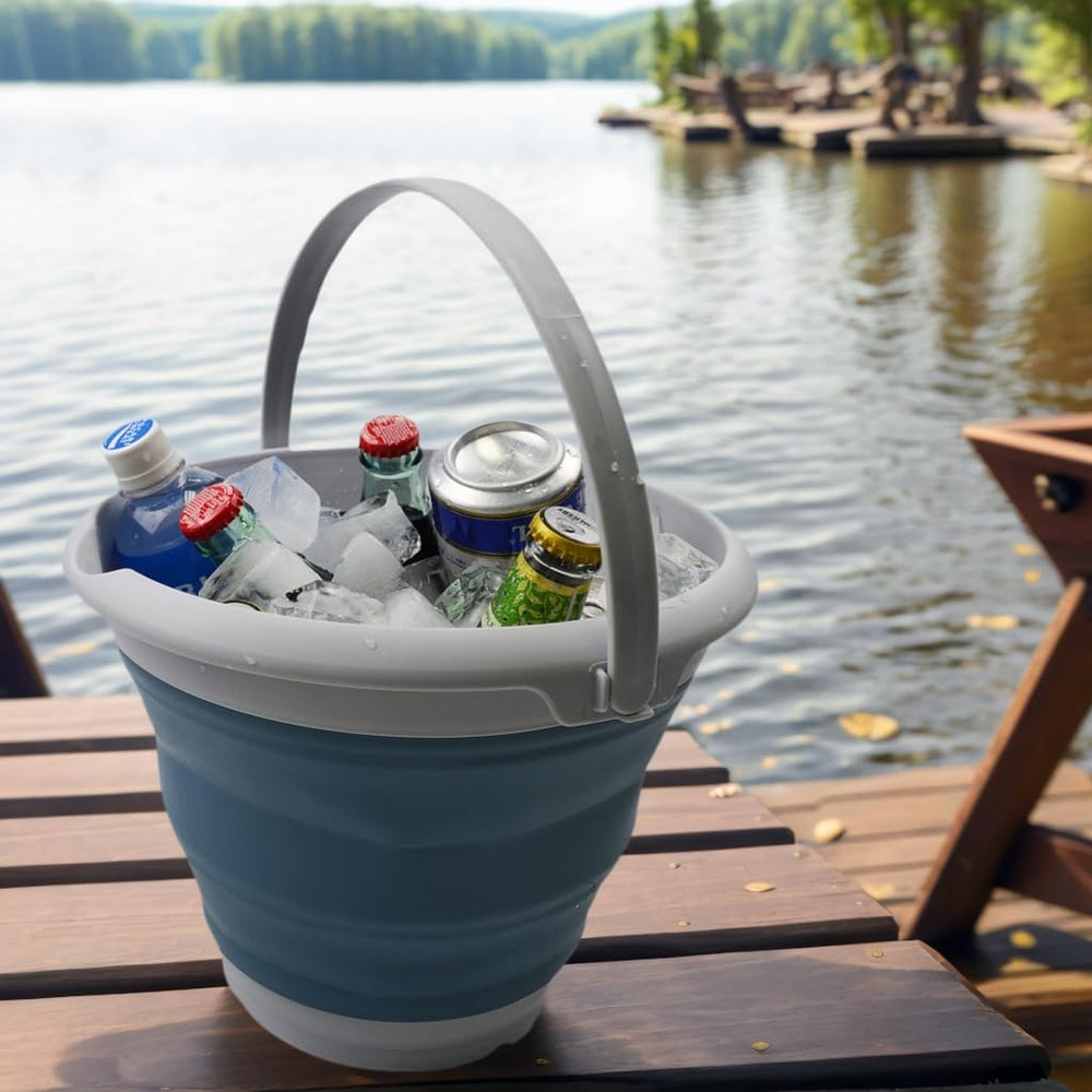 SAMMART 8.5L (2.2 Gallon) Collapsible Plastic Bucket - Foldable Round Tub - P...