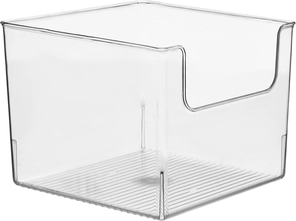 iDesign Open-Front Storage Bin, Set of 4, Clear